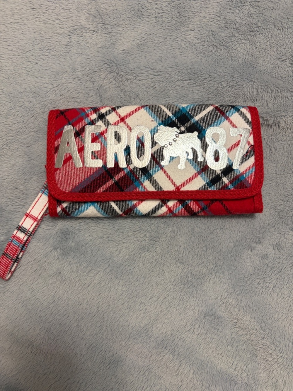 Aéropostale Plaid Wristlet Wallet with Logo